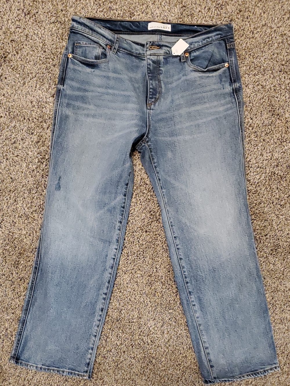 LOFT Light Blue Cropped Straight Jeans